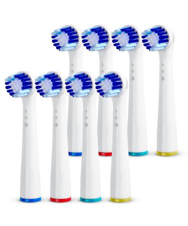 8-Pack Electric Toothbrush Replacement Heads - Brush Heads Refill Compatible with Oral-B Braun Professional Electric Precision Clean 7000/Pro 1000/9600/5000/3000/8000 8 Count (Pack of 1)