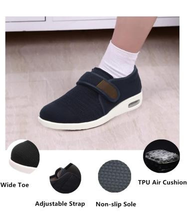ZGDG Diabetic Shoes for Men Women | Wide Adjustable Breathable Sneakers | Ideal for Swollen Feet, Diabetes, Edema | Non-Slip Walking Shoes | Plantar Fasciitis & Arthritis Relief | 11 Wide Blue - Buy Online on GoSupps.com