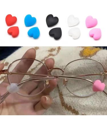 Heart Shape Silicone Slip Holders for Sports Eyeglasses | Temple Stoppers & Tips - Red One Size - Buy Online on GoSupps.com