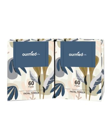 Ourned Life disposable towel face towels lint-free biodegradable clean towels dry make-up remover cloths super soft and thick for sensitive skin 2 pieces 120 pieces (1 Pack) - Buy Online on GoSupps.com