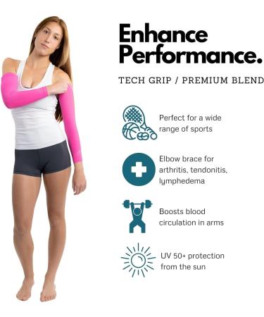 CompressionZ UV Protection Compression Arm Sleeves Pink XS for Men & Women - Buy Online on GoSupps.com