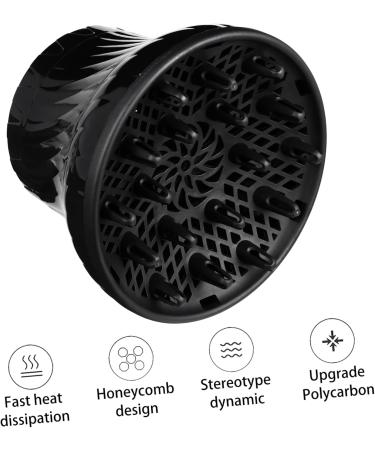 Universal Hair Dryer Cover & Diffuser Attachment for Curly Hair | 16x14cm Black - Perfect for Blow Dryers | International Shipping Available - Buy Online on GoSupps.com