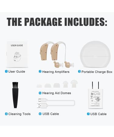 Rechargeable BTE Hearing Aids for Seniors - Noise Cancelling Ear Amplifiers with Volume Control - Set of 2 in White - Buy Online on GoSupps.com