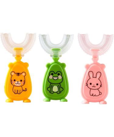 Liquid Silicone Soft Bristle Brush Head Standing Infant Toothbrush Convenient Baby Toothbrush Safe Use Silicone 360 Degree U-shaped Baby Tooth Brush for Daily Use Green Large - Buy Online on GoSupps.com