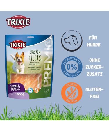 Trixie Hundeleckerli Premio Chicken Filets 1kg - Gluten-Free Grain-Free Dog Treats for Training & Rewards - Buy Online on GoSupps.com