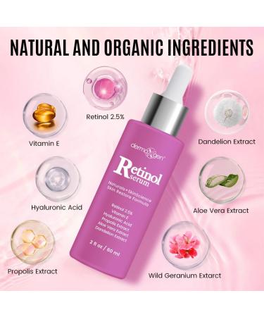 3% Retinol Skincare Set Hydrating Face Cream (1.7 FL OZ) & Retinol Serum (2 FL OZ) with Hyaluronic Acid Lightweight Anti-Aging Moisturizers for Fine Lines & Smoother-Looking Skin - Buy Online on GoSupps.com