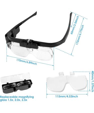 Lighted Headband Magnifier with LED Light Hands-Free Head Magnifier Glass USB Rechargeable Magnifying Headband Double Slot with 3 Lenses 1.5X 2.0X 2.5X Storage Case - Buy Online on GoSupps.com
