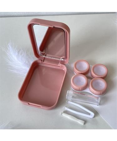 Xeahung Pink Contact Lens Case Travel Kit - Portable Case with Mirror Tweezers Solution Bottle for Daily Use & Outdoor | International Shipping - Buy Online on GoSupps.com