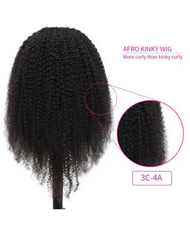 Kiqibeauty Afro Kinky Curly V Part Wig Human Hair 16 Inch - 200% Density U Part Wig for Black Women - Buy Online on GoSupps.com