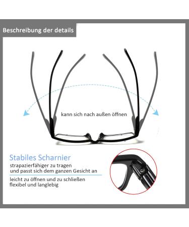 COJWIS 6 Pack Reading Glasses for Men and Women | Quality Spring Hinge Blue Light Filter Readers (Black 0.75) - International Shipping Available - Buy Online on GoSupps.com