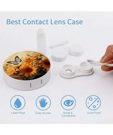Buy Cute Sunflower & Butterfly Print Contact Lens Case | Travel & Care Box for International Shipping - Buy Online on GoSupps.com