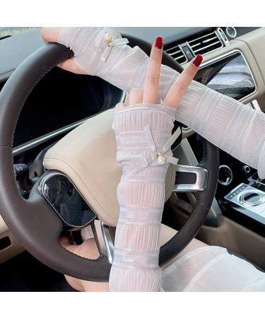 Ekaka Shop Women's UV Protection Arm Sleeves - Elegant Lace Cycling Golf & Volleyball Gloves Gray - Buy Online on GoSupps.com