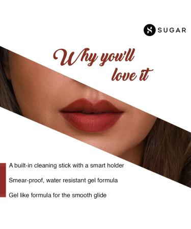 SUGAR Cosmetics Lipping On The Edge Lip Liner 01 Taffeta Terracotta - Water-Resistant 10-Hour Wear With Sharpener - Shop Internationally - Buy Online on GoSupps.com
