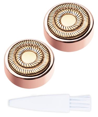 Replacement Heads for Finishing Touch Flawless Facial Hair Remover Shaver for Women Gen 2, Rose Gold - Pack of 2