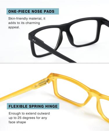 Shop Oversized Square Reading Glasses 5-Pack for Men & Women | +1.25 Strength | Stylish & Comfortable Readers - Buy Online on GoSupps.com