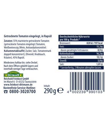 Casa Zarrella Dried Tomatoes 290g - Premium Sun-Dried Flavor | International Shipping Available - Buy Online on GoSupps.com