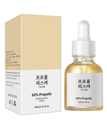 Propolis Ampoule with 60% Propolis Extract for Acne-prone&Sensitive skin No irritation Non sticky Minimize breakouts Hyaluronic Acid 30ml Hydration Support Formula