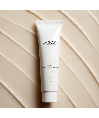 Buy LAGOM Cellus Sensitive Cica Cream - Natural Soothing Lotion for All Skin Types | 60ml | Centella & Green Tea Infusion for Calming & Hydration - Buy Online on GoSupps.com