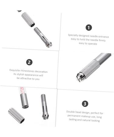 Outanaya 10pcs Crystal Eyebrow Pencil Brow Pen Microblade Needle Holder Lip Microblading Pen Abs - Buy Online on GoSupps.com