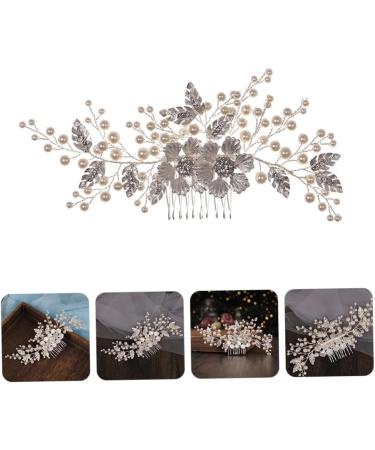 Beatifufu Flower Comb Wedding Hair Comb Rhinestone Headdress Hair Topper Bridal Headpiece Rhinestone Hair Comb Pearl Hair Comb Zinc Alloy Headdress Bride European and American Decorate Abs - Buy Online on GoSupps.com