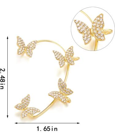 Beautification Magnetotherapy Body Detox Butterfly Earrings Non Piercing Magnetic Acupressure Slimming Earrings Butterfly Ear Cuffs Non Pierced Acupressure Slimm_ing Earrings for Women (2pcs-silver) - Buy Online on GoSupps.com