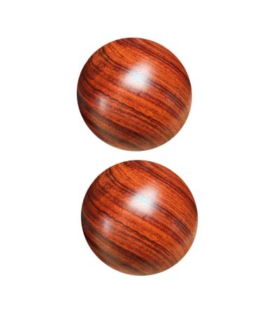 Beaupretty 2st solid wood massage ball roller balls massage meditation balls made of wood Small baoding balls foot massage baoding balls made of wood hand massage devices health pear leisure ball 5.5x5.5cm brown