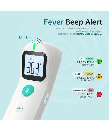 Non-Contact Digital Infrared Forehead Thermometer - Accurate Readings, Fever Alarm, Mute Mode - for Baby Kids and Adults - Buy Online on GoSupps.com