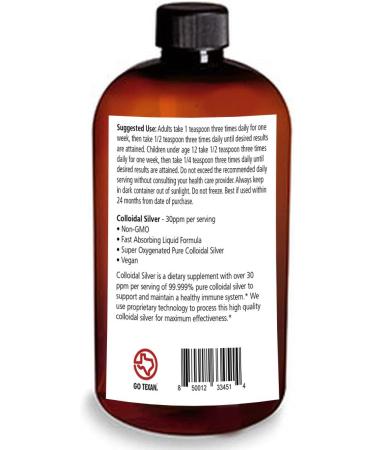 Colloidal Silver Liquid - 30 ppm Super-Oxygenated Pure Non-GMO Solution 16 Fl Oz (Pack of 1) - Buy Online on GoSupps.com