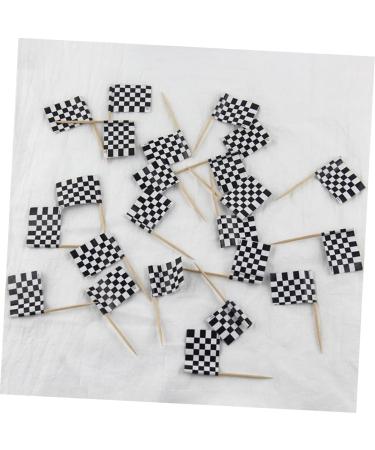 Cabilock 48pcs Checkered Flag Stick Black and White Fruit Decor Racing Flag Ice Cream Decor Flag Pole Topper Chequered Flag Car Trim Paper Cups Checkered Flag Toppers Bamboo Cake Lattice Black 48pcs - Buy Online on GoSupps.com