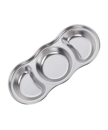Sauce Dipping Saucer Sauce Dipping Bowls Appetizer Plates Serving Dish 304 Stainless Steel Seasoning Plate Three Grids Durable Sauce Dish Suitable for Dips Salads Desserts Fruit Soy Sauce Bow