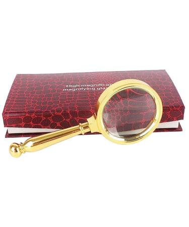 Magnifying Glass Hand Held Classic Magnifier Lens Reading Aids Glasses for Partially Sighted or Anymagnifier/Metallic Comfortable Anniversary