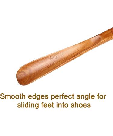 2 Pack Premium Wooden Shoe Horns - 13 Long Handle, Durable Lazy Shoe Helper Spoons for Seniors, Kids, Pregnancy - Great Gift Idea for Men, Women, Father's Day - Buy Online on GoSupps.com