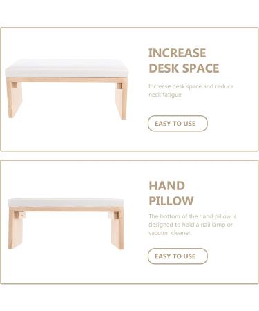 HEALLILY Nail Art Hand Rest Manicure Hand Pillow Wooden Manicure Cushion Manicure Wrist Pillow Nail Art Wood Rest Hand Pillow for Nail Salon Home White 30x13cm - Buy Online on GoSupps.com