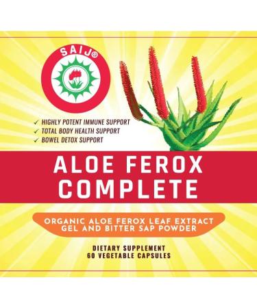 SAIJ Aloe Ferox Mill Complete Herbal Supplement 60 Vegetable Capsules to Boost Immunity and Detox Bowel and Internal Organs - Buy Online on GoSupps.com