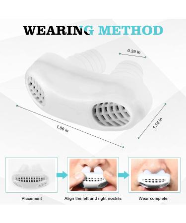 2-in-1 Anti Snoring Nose Air Purifier for Men and Women - Stop Snoring and Improve Sleep Quality with Nasal Vents Plugs Clip - CPAP Users Friendly (White) - Buy Online on GoSupps.com