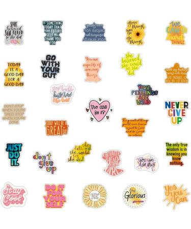 Reward Motivational Sticker Pack of 50 Inspirational Quote Stickers Decals for Laptops Hydro Flasks Water Bottles Luggage Helmet Words - Buy Online on GoSupps.com
