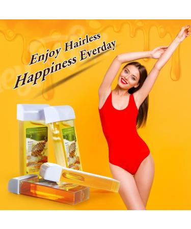 Honey Roll On Wax Cartridge Refills - 4 Pack for Body, Legs, and Arms | Depilatory Wax Roller Kit for Hair Removal - Buy Online on GoSupps.com