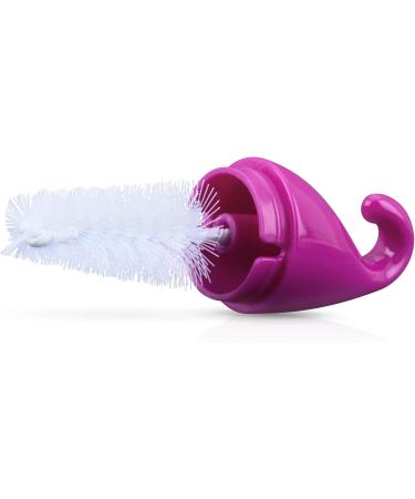 Nuby 2-Pack Bottle and Nipple Brush with Sponge Tip - Fuchsia/Purple (2 Count) - Buy Online on GoSupps.com