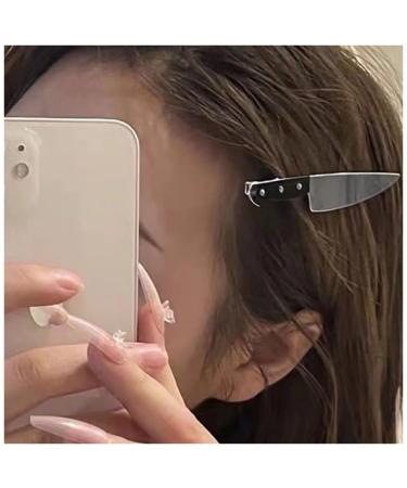 Aneneiceera Gothic Tiny Knife Hair Clip Punk Knife Dagger Hair Barrette Clip Punk Headwear Headpieces Cute Creative Hair Pin Barrette Halloween Hair Accessories for Women and Girls