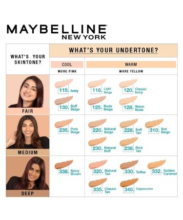 Maybelline New York Liquid Foundation - Matte & Poreless Full Coverage for Normal to Oily Skin Fit Me 128 Warm Nude 18 ml - International Shipping Available - Buy Online on GoSupps.com