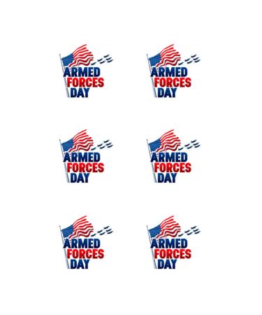 6 x Armed Forces Day Edible Wafer or Icing Cupcake Topper Fun Party Cake Decorations Perfect For Brownies Cookies Muffins & More! (Edible Wafer Card)