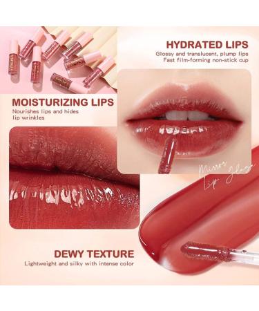 Hydrating Shimmery Lip Gloss Set - 4 Colors | Long-Lasting & Waterproof | Korean Lip Tint Makeup - Buy Online on GoSupps.com