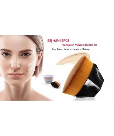 Fast Flawless Foundation Makeup Brush Set - Blusher Liquid & Cream Applicator with Storage Box | Soft & Dense Bristles for Perfect Blending - Black & Pink - Buy Online on GoSupps.com