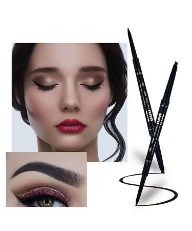 Double-Headed Ultra-Fine Eyebrow Pencil - Auto-Rotating Triangle Design - Waterproof & Sweat-Proof - Pack of 2 Red Brown - Choose from Five Colors - Buy Online on GoSupps.com