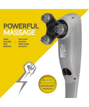 Handheld Back Massager - Cordless Deep Tissue Muscle Massager with 6 Interchangeable Heads for Neck, Shoulders, Arms, Legs, Calves, and Feet - 5 Modes - Buy Online on GoSupps.com