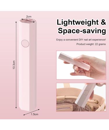 Mini UV Lamp for Gel Nails Small Nail Lamp Nail Dryer for Gel Nail Polish Portable 3W UV LED Lamp 20s/60s Timing Modes Nail Art Tool for Home DIY Gift for Women (Polygonal Pink) - Buy Online on GoSupps.com