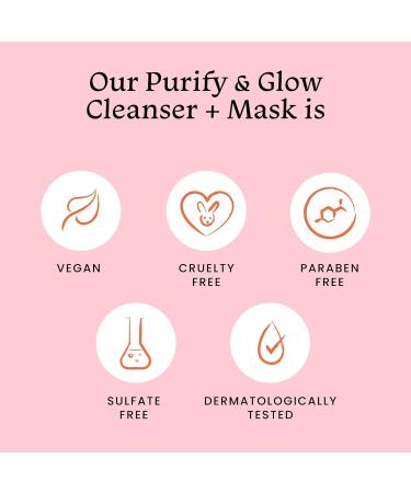 F.ox-tal e Purify & Glow Cleanser + Clay Mask - Deep Cleansing Exfoliating Facial for Bright Skin | Ideal for Men & Women | 100ml - International Shipping Available - Buy Online on GoSupps.com
