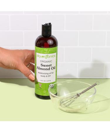 Sky Organics 100% Pure Organic Sweet Almond Oil - 16 fl oz (473 ml) | Natural Moisturizer & Skin Care - Buy Online on GoSupps.com
