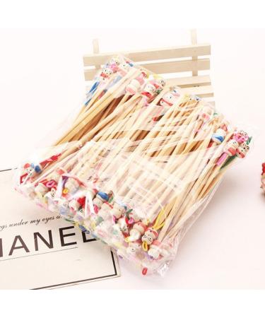 100Pcs Bamboo Ear Cleaning Tools - Ear Cleaner Spoon Earwax Remover for Adults (Random Color) - Hanging Clean Tool - Buy Online on GoSupps.com
