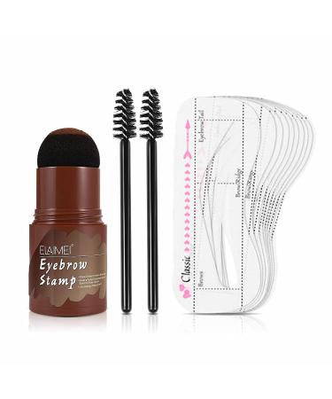Eyebrow Stamp Stencil Kit with 10 Styles - Long Lasting & Waterproof (Dark Brown) - Buy Online on GoSupps.com